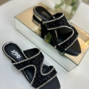 Rasteira Bico Folha Com Strass