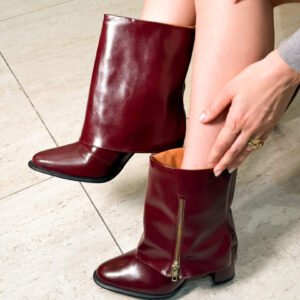 Bota Feminina Cano Médio Salto Bloco